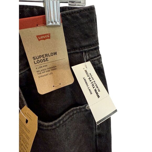 LEVI'S Superlow Loose Jeans - Mic Dropped Black Rinse NWT - Size 29 - Picture 8 of 9